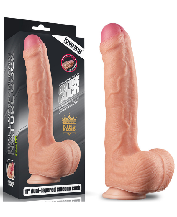 Censan 11 İnç Dual Layer Platinum Silicone Cock