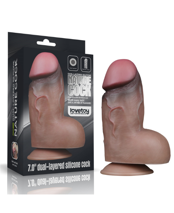 Censan 7.0 İnç Dual Layered Platinum Silicone Cock