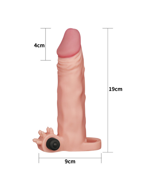 Censan Add 2 İnç Pleasure X Tender Vibrating Penis Sleeve Flesh - Görsel 2