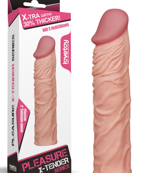 Censan Add 2" Pleasure X Tender Penis Sleeve Flesh