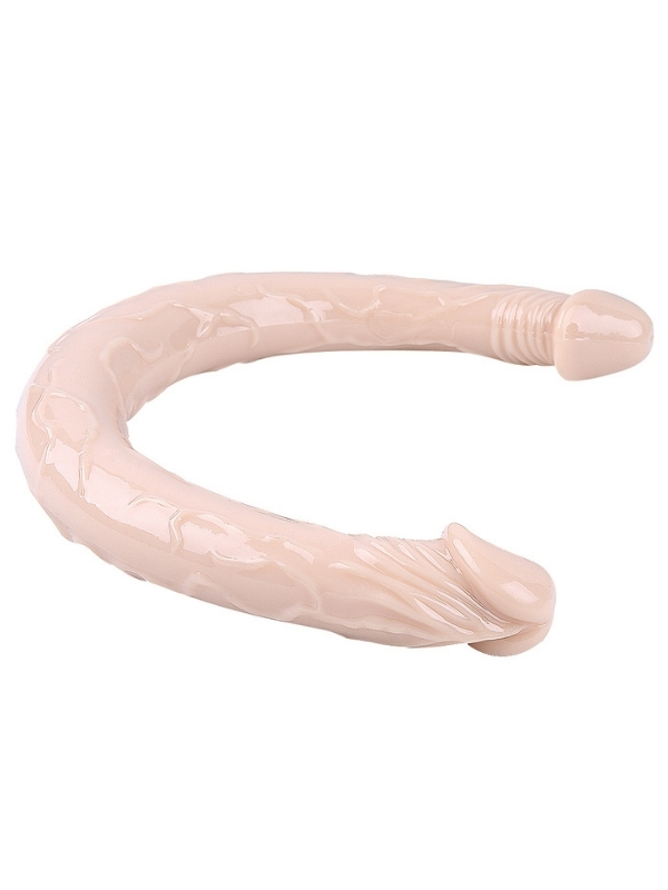Censan Çift Taraflı Esnek Dildo 40 cm – Gerçekçi Dokulu Ten Renk - Görsel 2