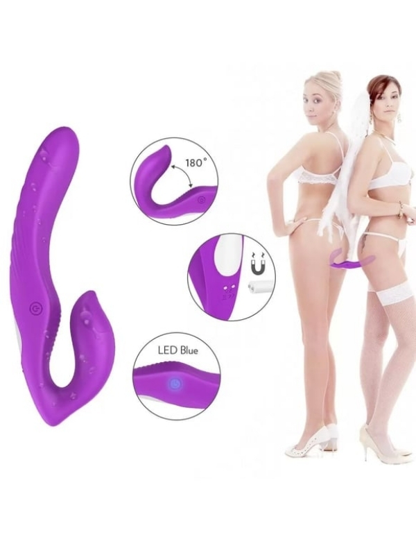 Censan Çift Titreşim Motorlu Strapless Giyilebilir Çift Taraflı Vibratör – 180° Bükülebilir, IPX7 Su Geçirmez - Görsel 2