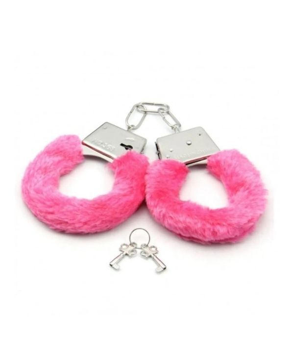 Censan Fetiş Fantezi Pembe Peluşlu Metal Kelepçe