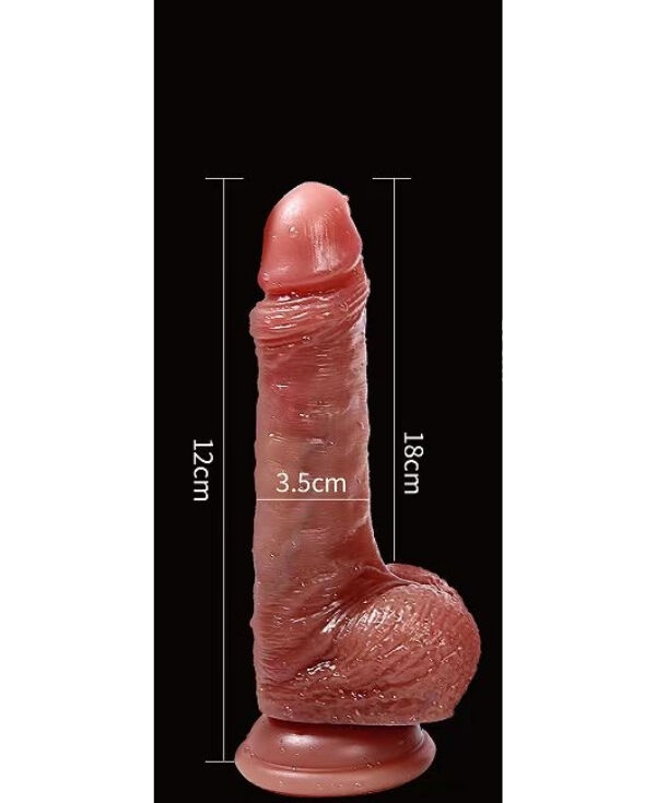 Censan Gerçekçi Tasarımlı Vakum Tabanlı Silikon Masaj Cihazı 18 cm