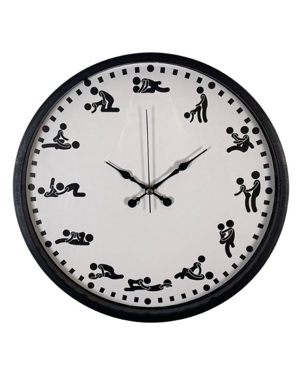 Censan Kamasutra Temalı (Pozizyonlu) Duvar Saati Siyah