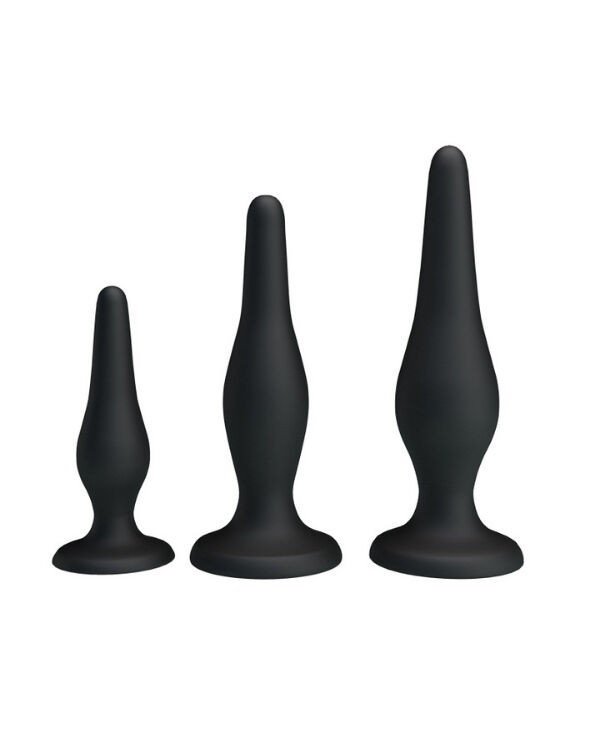 Censan Siyah Silikon Anal Tıkaç Set