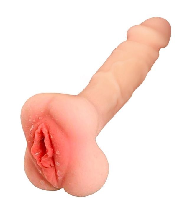 Censan Vajina Girişli Dolgulu Realistik Penis Kılıfı Mastürbatör 20CM