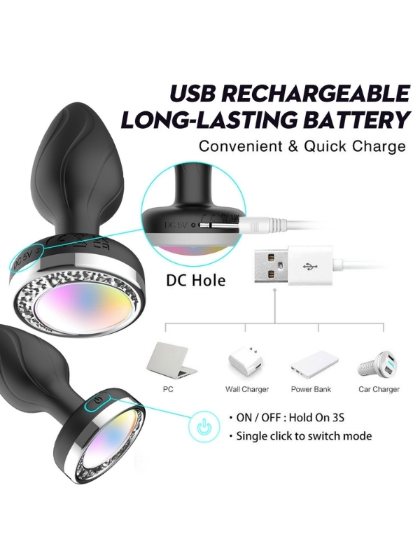 Censan Ycxydr Telefon Kontrollü Titreşimli Anal plug - Görsel 3