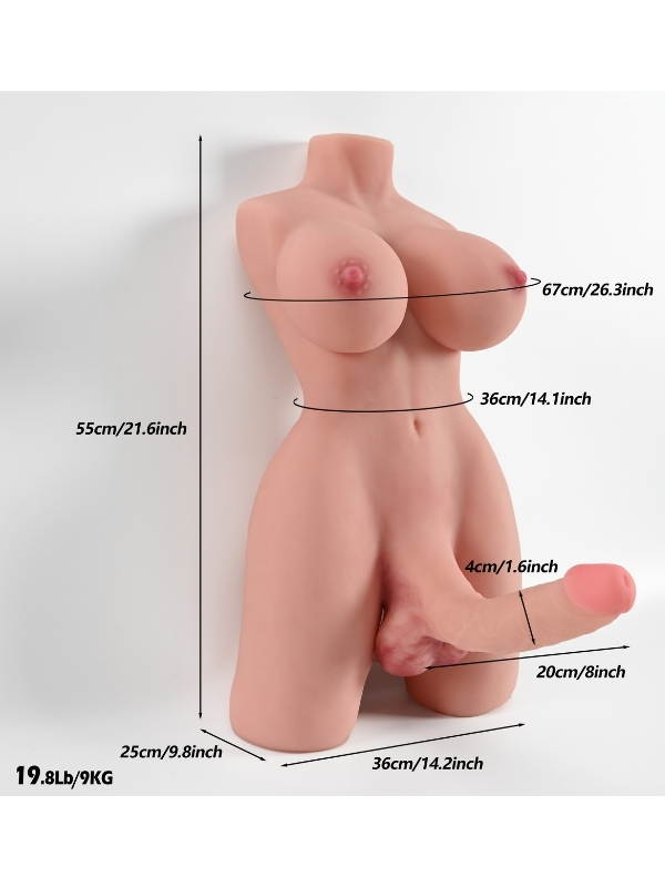 L-Join Gerçekçi 9 Kg Yarım Vücut Trans Vajina Penis Mastürbatör - Görsel 2