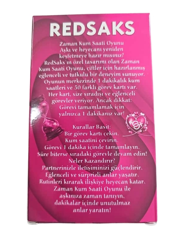 RedSaks Zaman Kum Saati Çiftler Oyunu – 1 Dakikalık Tutku ve Eğlence Görev Kartlarıyla Romantik Oyun Seti - Görsel 3